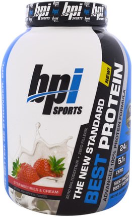 Best Protein, Advanced 100% Protein Formula, Strawberries & Cream, 5.2 lbs (2.376 g) by BPI Sports, 健康，能量，運動 HK 香港