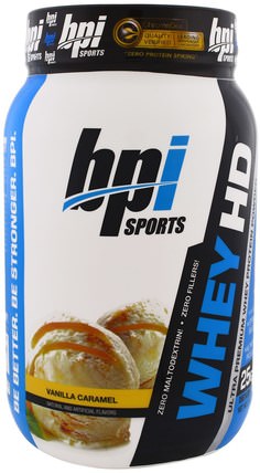 Whey HD, Ultra Premium Whey Protein Powder, Vanilla Caramel, 1.7 lbs (777 g) by BPI Sports, 補充劑，乳清蛋白 HK 香港