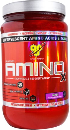Amino-X, Endurance & Recovery Agent, Grape, 15.3 oz (435 g) by BSN, 運動，鍛煉，運動 HK 香港