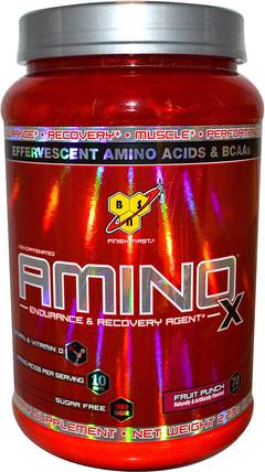 AminoX, Endurance & Recovery Agent, Non-Caffeinated, Fruit Punch, 2.23 lb (1.01 kg) by BSN, 補充劑，氨基酸，bcaa（支鏈氨基酸），運動，運動 HK 香港