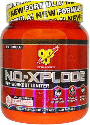 N.O.-Xplode, Pre-Workout Igniter, Non-Caffeinated, Fruit Punch, 1.21 lbs (548 g) by BSN, 健康，能量，運動，鍛煉 HK 香港