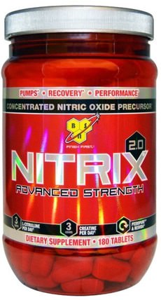 Nitrix 2.0, Concentrated Nitric Oxide Precursor, 180 Tablets by BSN, 運動，鍛煉，運動 HK 香港