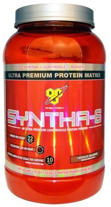 Syntha-6, Protein Powder Drink Mix, Chocolate Milkshake, 2.91 lbs (1.32 kg) by BSN, 補充劑，蛋白質 HK 香港