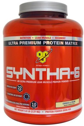 Syntha-6, Protein Powder Drink Mix, Cookies and Cream, 5.0 lbs (2.27 kg) by BSN, 補充劑，蛋白質 HK 香港