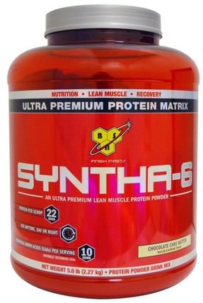 Syntha 6, Ultra Premium Protein Matrix, Chocolate Cake Batter, 5.0 lb (2.27 kg) by BSN, 運動，運動，蛋白質 HK 香港