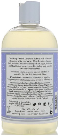 健康 - Deep Steep, Bubble Bath, Fresh Lavender, 17 fl oz (503 ml)
