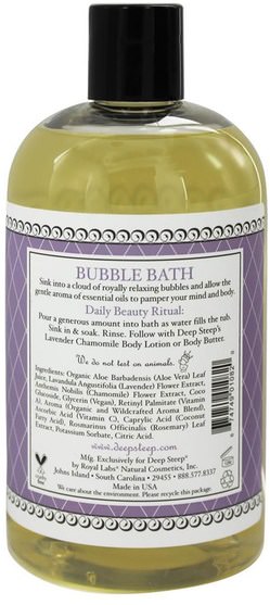 健康 - Deep Steep, Bubble Bath, Lavender - Chamomile, 17 fl oz (503 ml)