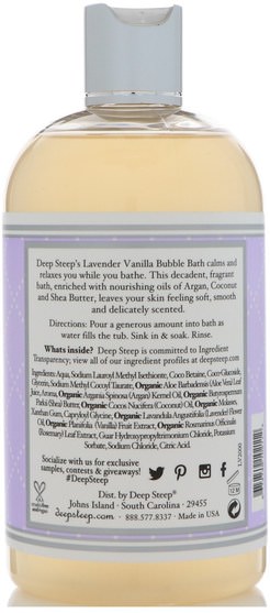 健康 - Deep Steep, Bubble Bath, Lavender - Vanilla, 17 fl oz (503 ml)