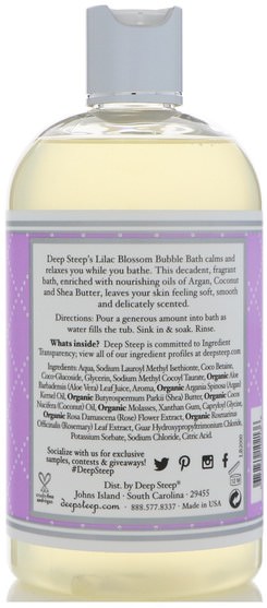 健康 - Deep Steep, Bubble Bath, Lilac Blossom, 17 fl oz (503 ml)
