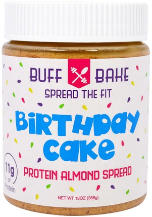 Birthday Cake Protein Almond Spread, 13 oz (368 g) by Buff Bake, 食物，果醬蔓延 HK 香港