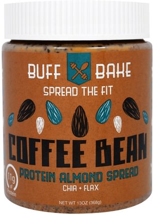 Coffee Bean Protein Almond Spread, 13 oz (368 g) by Buff Bake, 食物，杏仁黃油 HK 香港