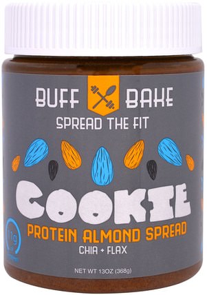 Cookie Protein Almond Spread, 13 oz (386 g) by Buff Bake, 食物，果醬蔓延，堅果黃油，杏仁黃油 HK 香港