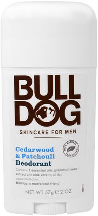 Deodorant, Cedarwood & Patchouli, 2 oz (57 g) by Bulldog Skincare For Men, 健康，男人，洗澡，美容 HK 香港