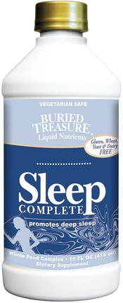 Nutritionals, Sleep Complete, 16 fl oz (473 ml) by Buried Treasure, 補充劑，睡眠，褪黑激素 HK 香港
