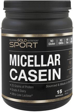 CGN, Micellar Casein Protein, Ultra-Low Lactose, Gluten Free, 16 oz (454 g) by California Gold Nutrition, cgn純運動，cgn蛋白質 HK 香港