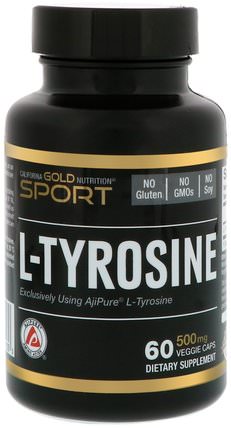 CGN, Sport, L-Tyrosine, 500 mg, 60 Veggie Caps by California Gold Nutrition, cgn純運動，cgn氨基酸 HK 香港