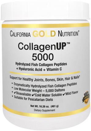 CGN, CollagenUP٠5000, Marine-Sourced Collagen Peptides + Hyaluronic Acid & Vitamin C, 16.26 oz (461 g) by California Gold Nutrition, cgn collagenup HK 香港