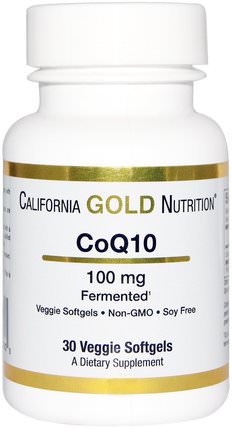 CGN, CoQ10, 100 mg, 30 Veggie Softgels by California Gold Nutrition, cgn coq10，補充劑，coq10 HK 香港