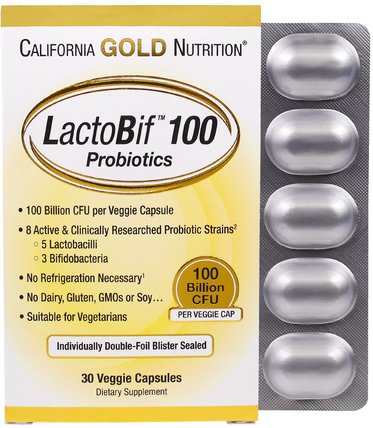 CGN, LactoBif Probiotics, 100 Billion CFU, 30 Veggie Caps by California Gold Nutrition, cgn lactobif益生菌，補充劑，益生菌 HK 香港