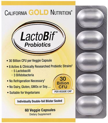 CGN, LactoBif Probiotics, 30 Billion CFU, 60 Veggie Caps by California Gold Nutrition, cgn lactobif益生菌 HK 香港