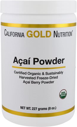CGN, Organic Acai Powder, 8 oz (227 g) by California Gold Nutrition, 補品，水果提取物，超級水果，阿薩伊粉 HK 香港