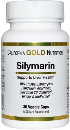 CGN, Silymarin, Milk Thistle Extract Complex, 300 mg, 30 Veggie Caps by California Gold Nutrition, cgn奶薊，健康，奶薊（水飛薊素） HK 香港
