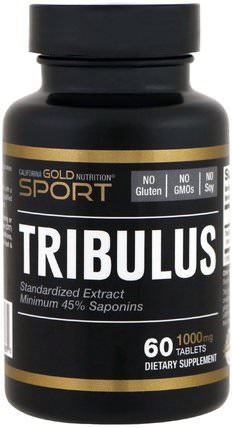 CGN, Sport, Tribulus, 1.000 mg, 60 Tablets by California Gold Nutrition, 運動，tri藜 HK 香港