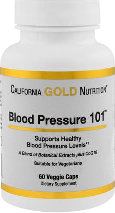 CGN, Targeted Support, Blood Pressure 101, 60 Veggie Capsules by California Gold Nutrition, cgn條件101，健康，血壓 HK 香港