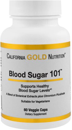 CGN, Targeted Support, Blood Sugar 101, 60 Veggie Capsules by California Gold Nutrition, cgn條件101，健康，低血糖（健康糖平衡）支持 HK 香港