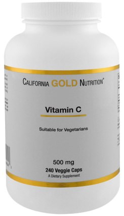 CGN, Vitamin C, 500 mg, 240 Veggie Caps by California Gold Nutrition, 維生素，維生素c HK 香港