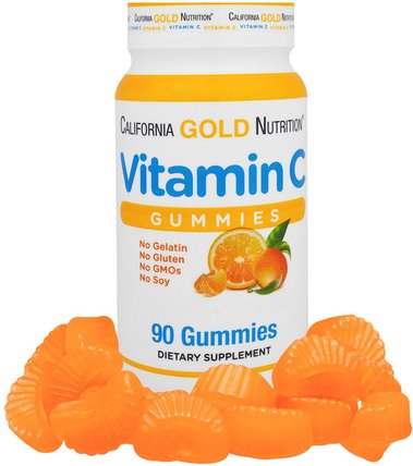 CGN, Vitamin C Gummies, No GMOs, Gluten Free, 90 Gummies by California Gold Nutrition, 補充劑，gummies，維生素C，維生素C gummies HK 香港