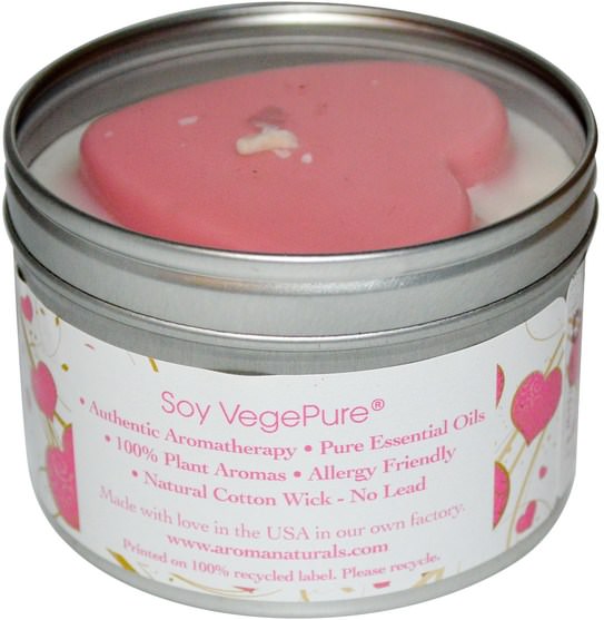 蠟燭，洗澡，美容，禮品套裝 - Aroma Naturals, 100% Natural Soy Candle, Hugs & Kisses XOXO!, 6.5 oz