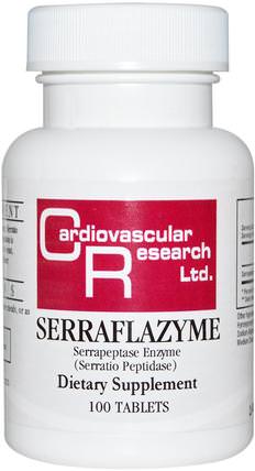 Serraflazyme, 100 Tablets by Cardiovascular Research Ltd., 補充劑，酶，沙雷胃蛋白酶 HK 香港