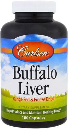 Buffalo Liver, 180 Capsules by Carlson Labs, 補品，肝臟產品，健康 HK 香港