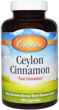 Ceylon Cinnamon, 180 Capsules by Carlson Labs, 草藥，肉桂提取物 HK 香港