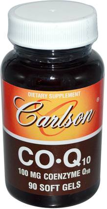 CO-Q10, 100 mg, 90 Soft Gels by Carlson Labs, 補充劑，輔酶q10，coq10 HK 香港