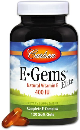 E-Gems Elite, Natural Vitamin E, 400 IU, 120 Soft Gels by Carlson Labs, 維生素，維生素E，100％天然維生素e HK 香港