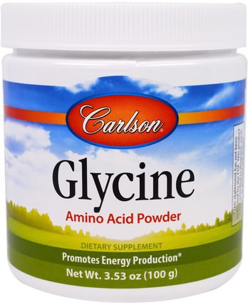 Glycine, Amino Acid Powder, 3.53 oz (100 g) by Carlson Labs, 補充劑，氨基酸，甘氨酸 HK 香港