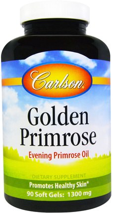 Golden Primrose, 1300 mg, 90 Soft Gels by Carlson Labs, 補充劑，抗氧化劑，efa omega 3 6 9（epa dha），月見草油，月見草油軟膠囊 HK 香港