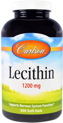 Lecithin, 1200 mg, 300 Soft Gels by Carlson Labs, 補品，卵磷脂，健康 HK 香港