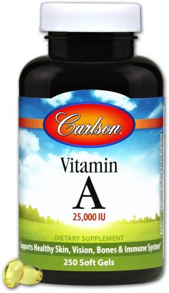 Vitamin A, 25.000 IU, 250 Soft Gels by Carlson Labs, 維生素，維生素a HK 香港