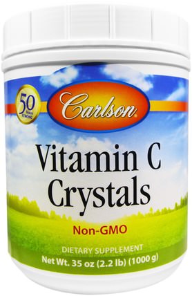 Vitamin C Crystals, 35 oz (1000 g) by Carlson Labs, 維生素，維生素c，維生素C粉和晶體 HK 香港