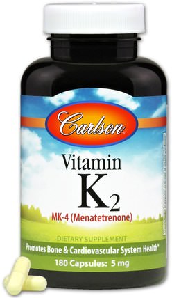 Vitamin K2, MK-4 (Menatetrenone), 5 mg, 180 Capsules by Carlson Labs, 維生素，維生素K HK 香港