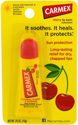 Lip Balm, Cherry, SPF 15.35 oz (10 g) by Carmex, 洗澡，美容，唇部護理，唇膏 HK 香港