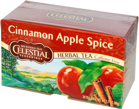 Cinnamon Apple Spice, Caffeine Free, 20 Tea Bags, 1.7 oz (48 g) by Celestial Seasonings, 天體調味料 HK 香港