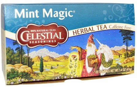 Mint Magic Herbal Teas, Caffeine Free, 20 Tea Bags, 1.4 oz (41 g) by Celestial Seasonings, 天體調味料 HK 香港