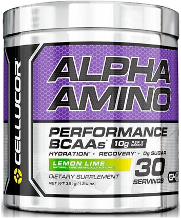 Alpha Amino. Performance BCAAs, Lemon Lime, 13.4 oz (381 g) by Cellucor, 補充劑，氨基酸，bcaa（支鏈氨基酸） HK 香港