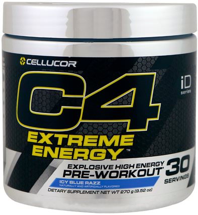 C4 Extreme Energy, Pre-Workout, Icy Blue Razz, 9.52 oz (270 g) by Cellucor, 健康，能量，運動 HK 香港