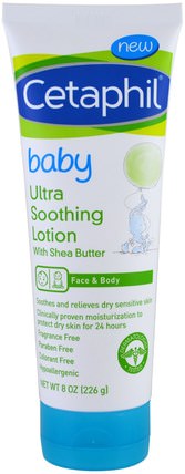 Baby, Ultra Soothing Lotion With Shea Butter, 8 oz (226 g) by Cetaphil, 健康，皮膚，潤膚露 HK 香港