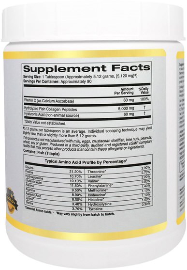 cgn collagenup - California Gold Nutrition, CGN, CollagenUP٠5000, Marine-Sourced Collagen Peptides + Hyaluronic Acid & Vitamin C, 16.26 oz (461 g)